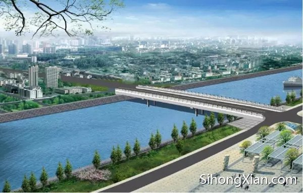 泗洪县山河路改造工程效果图 二里坝大桥设计效果图