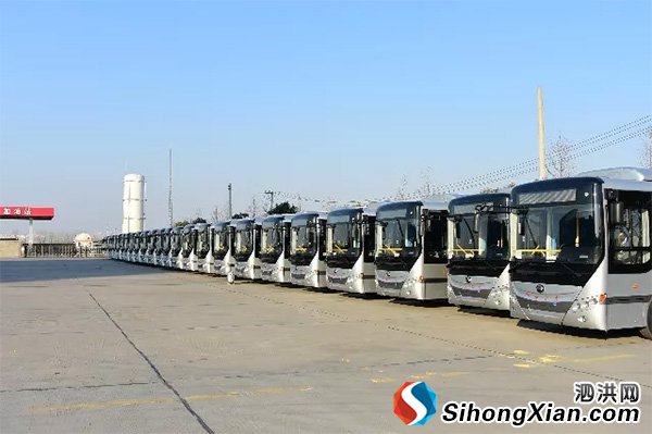 泗洪116路12台电动公交车1月3日正式投入运营