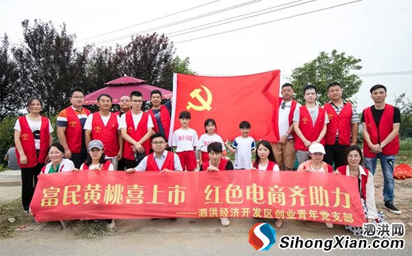 党支部+电商助力泗洪祖姚黄桃热销